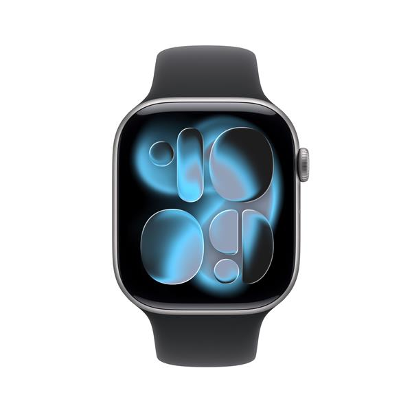Apple Watch Series 11 GPS + Cellular 46mm Cassa Alluminio Grigio Siderale con Sport Band Nero - M/L, OLED, Touch screen, 64 GB, Wi-Fi, GPS (satellitare), 36,9 g