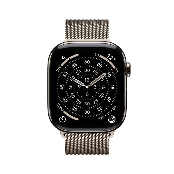 Apple Watch Series 11 GPS + Cellular 46mm Cassa Titanio con Loop Milanese Naturale S/M, OLED, Touch screen, 64 GB, Wi-Fi, GPS (satellitare), 43,1 g