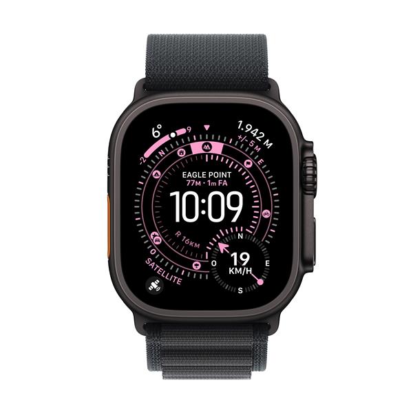 Apple Watch Ultra 3 GPS + Cellular 49mm Cassa Titanio Nero con Alpine Loop Nero- Large, OLED, Touch screen, 64 GB, Wi-Fi, GPS (satellitare), 61,8 g