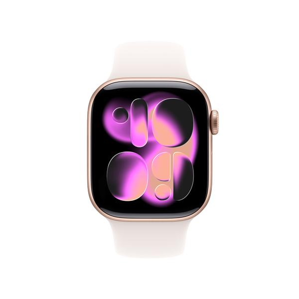 Apple Watch Series 11 GPS 42mm Cassa Alluminio Oro Rosa con Band Rosa Fard - M/L, OLED, Touch screen, 64 GB, Wi-Fi, GPS (satellitare), 30,3 g