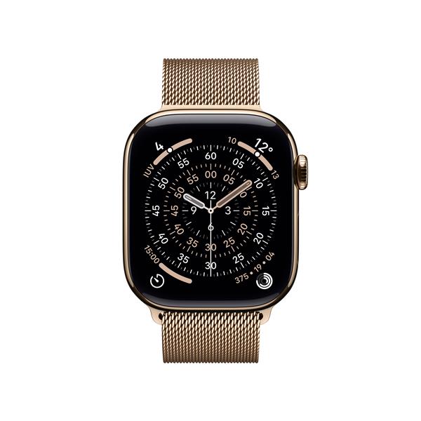 Apple Watch Series 11 GPS + Cellular 42mm Cassa Titanio Oro con Loop in maglia Milanese Oro, OLED, Touch screen, 64 GB, Wi-Fi, GPS (satellitare), 34,6 g