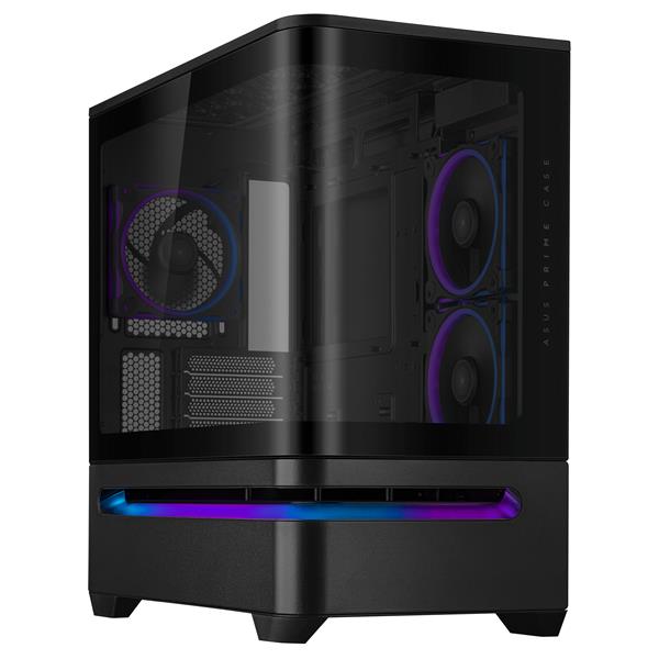 ASUS PRIME AP202 ARGB, Midi Tower, PC, Nero, micro ATX, Mini-ITX, Multi, 17,5 cm