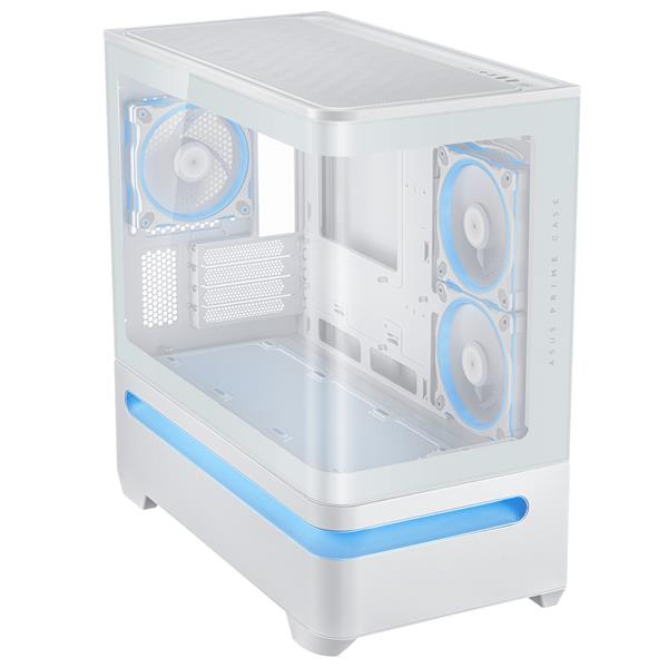 ASUS PRIME AP202 ARGB, Midi Tower, PC, Bianco, micro ATX, Mini-ITX, Multi, 17,5 cm