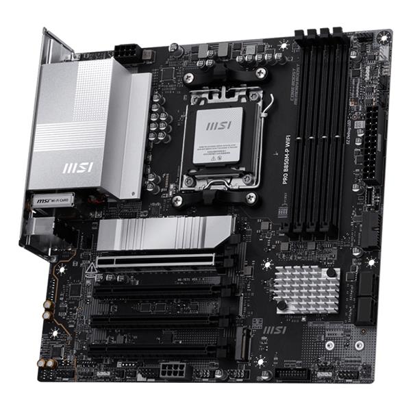 MSI PRO B850M-P WIFI, AMD, Socket AM5, AMD Ryzen 7000 Series, AMD Ryzen 8000 Series, AMD Ryzen 9000 Series, Socket AM5, DDR5-SDRAM, 256 GB