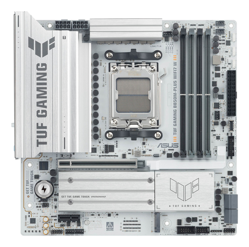 ASUS TUF GAMING B850M-PLUS WIFI7 W, AMD, Socket AM5, AMD Ryzen 7000 Series, AMD Ryzen 8000 Series, AMD Ryzen 9000 Series, Socket AM5, DDR5-SDRAM, 256 GB