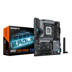 GIGABYTE B860 EAGLE WIFI6E Scheda madre - CPU Intel Core Ultra, VRM a 12+1+2+1 fasi, fino a 9066MHz DDR5, 1xPCIe 5.0 + 2xPCIe 4.0 M.2, LAN 2,5 GbE, WIFI 6E, USB 3.2 Gen 2x2, Intel, LGA 1851 (Socket V1), Intel Core Ultra (Serie 1), Intel Core Ultra (Series 2), LGA 1851, DDR5-SDRAM, 256 GB