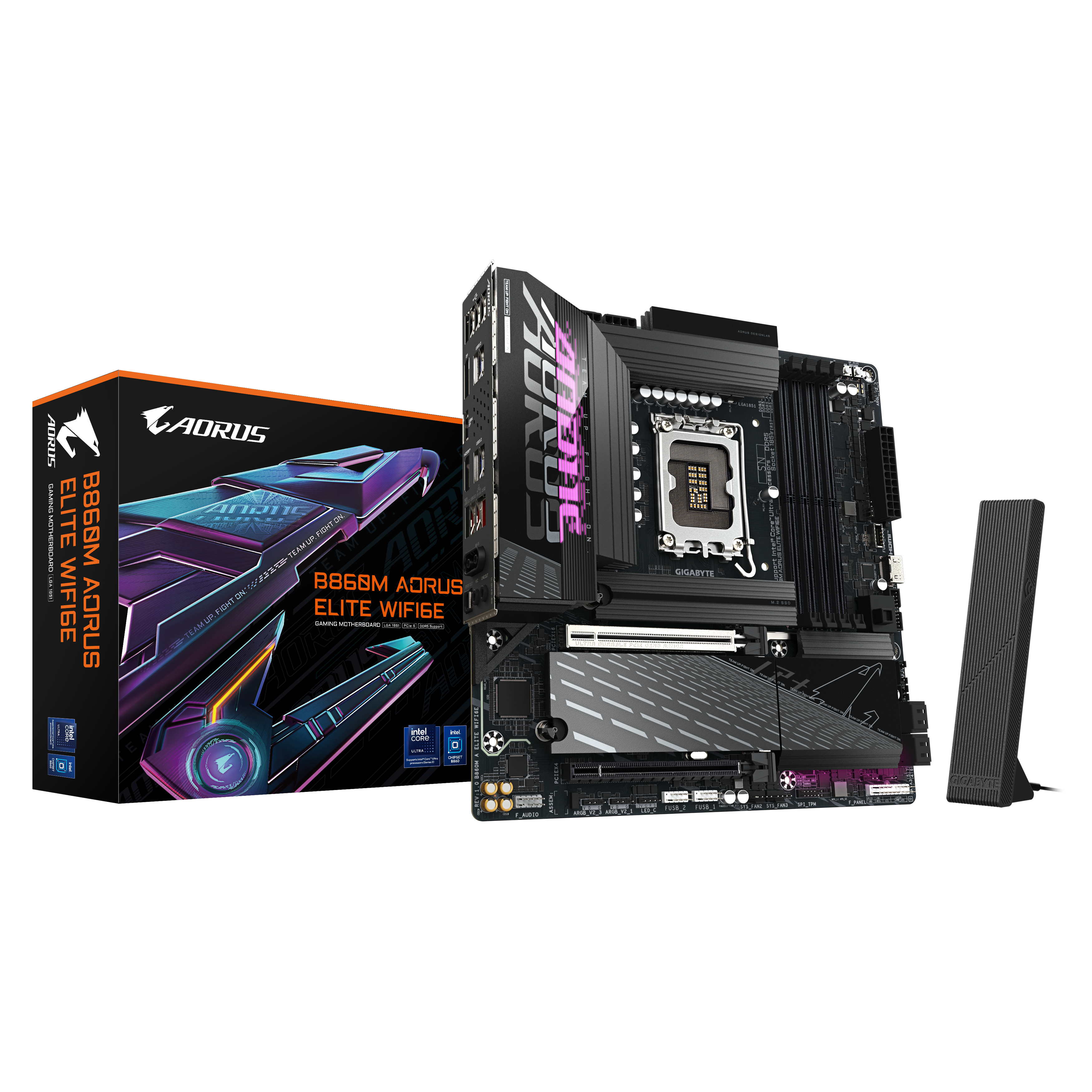 GIGABYTE B860M AORUS ELITE WIFI6E Scheda madre - CPU Intel Core Ultra, VRM a 12+1+2+1 fasi, fino a 9200MHz DDR5, 1xPCIe 5.0 + 2xPCIe 4.0 M.2, LAN 2,5 GbE, WIFI 6E, Thunderbolt, Intel, LGA 1851 (Socket V1), Intel Core Ultra (Serie 1), Intel Core Ultra (Series 2), LGA 1851, DDR5-SDRAM, 256 GB