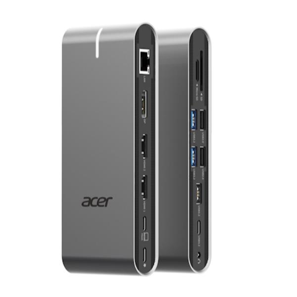 Acer HP.DSCAB.022, Cablato, USB 3.2 Gen 1 (3.1 Gen 1) Type-C, 100 W, 10,100,1000 Mbit/s, Argento, MicroSD (TransFlash)