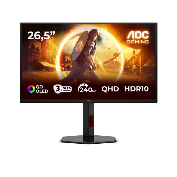 AOC G4 Q27G4ZDR, 67,3 cm (26.5ʺ), 2560 x 1440 Pixel, Quad HD, QD-OLED, 0,03 ms, Nero, Rosso