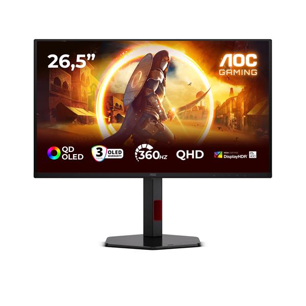AOC G4 Q27G4SDR, 67,3 cm (26.5?), 2560 x 1440 Pixel, Quad HD, QD-OLED, 0,03 ms, Nero, Rosso