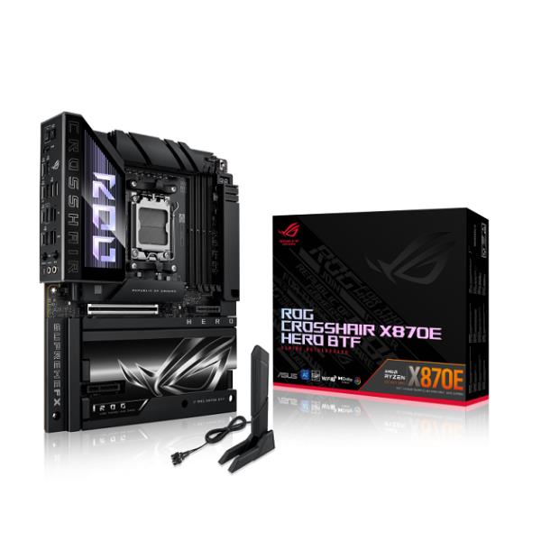 ASUS ROG CROSSHAIR X870E HERO BTF, AMD, Socket AM5, AMD Ryzen 7000 Series, AMD Ryzen 8000 Series, AMD Ryzen 9000 Series, DDR5-SDRAM, 256 GB, DIMM