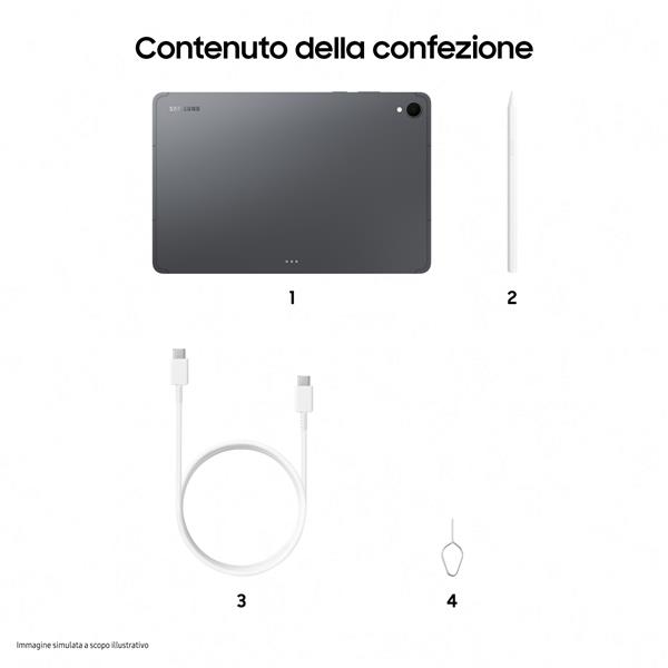 Samsung Galaxy Tab S11 5G Enterprise Edition, 27,9 cm (11ʺ), 2560 x 1600 Pixel, 128 GB, 12 GB, 2,4 GHz, Grigio