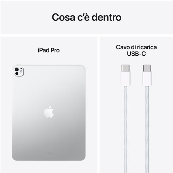 Apple iPad Pro 13ʺ Pro Wi‑Fi 1TB display nanotexture Argento, 33 cm (13ʺ), 2752 x 2064 Pixel, 1 TB, 16 GB, iPadOS 26, Argento