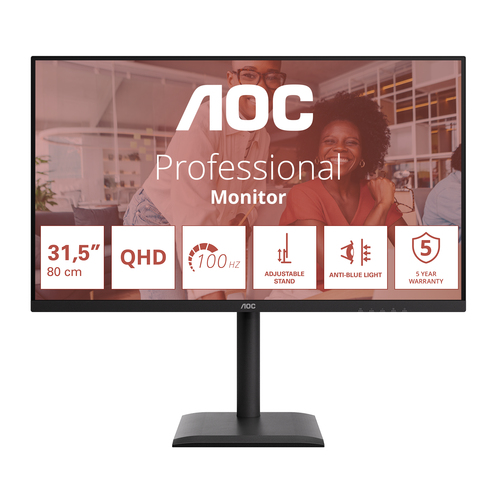 AOC E4 Q32E4U, 80 cm (31.5?), 2560 x 1440 Pixel, Quad HD, LED, 4 ms, Nero