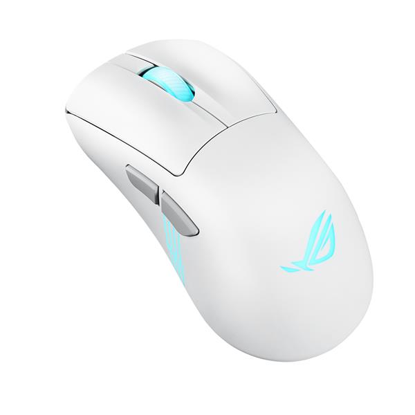 ASUS ROG Keris II Origin WHT, Mano destra, Ottico, RF Wireless + Bluetooth + USB Type-A, 42000 DPI, Bianco