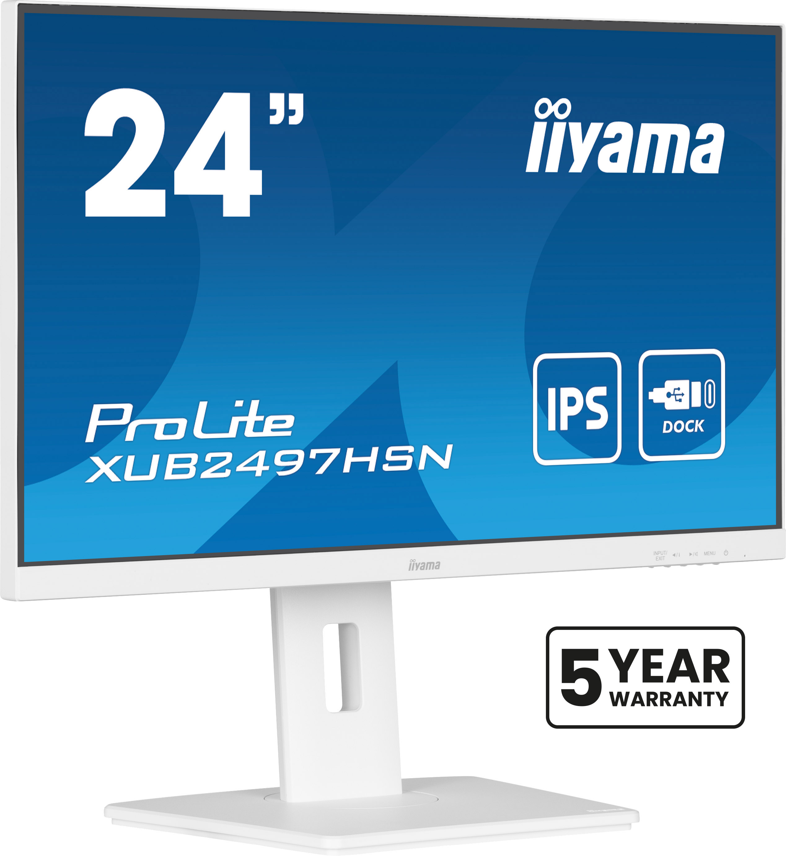 iiyama ProLite XUB2497HSN-W2, 60,5 cm (23.8ʺ), 1920 x 1080 Pixel, Full HD, LED, 1 ms, Bianco