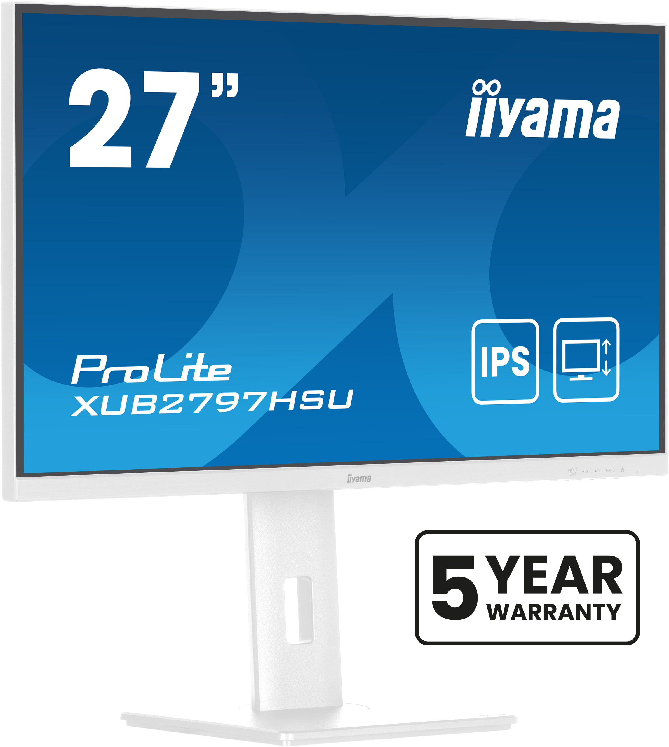 iiyama ProLite XUB2797HSU-W2, 68,6 cm (27ʺ), 1920 x 1080 Pixel, Full HD, LED, 1 ms, Bianco