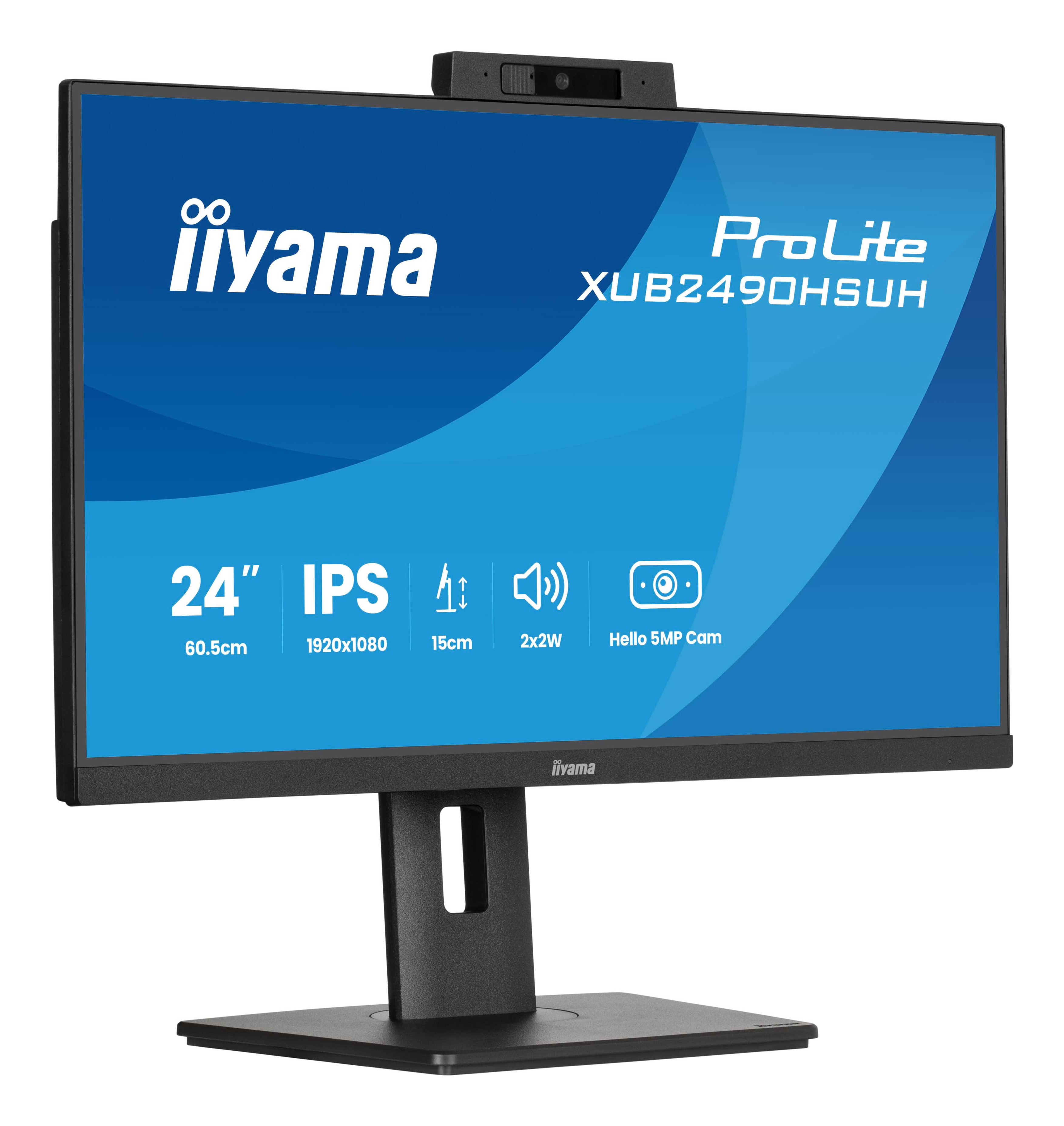 iiyama XUB2490HSUH-B2, 60,5 cm (23.8ʺ), 1920 x 1080 Pixel, Full HD, LED, 4 ms, Nero