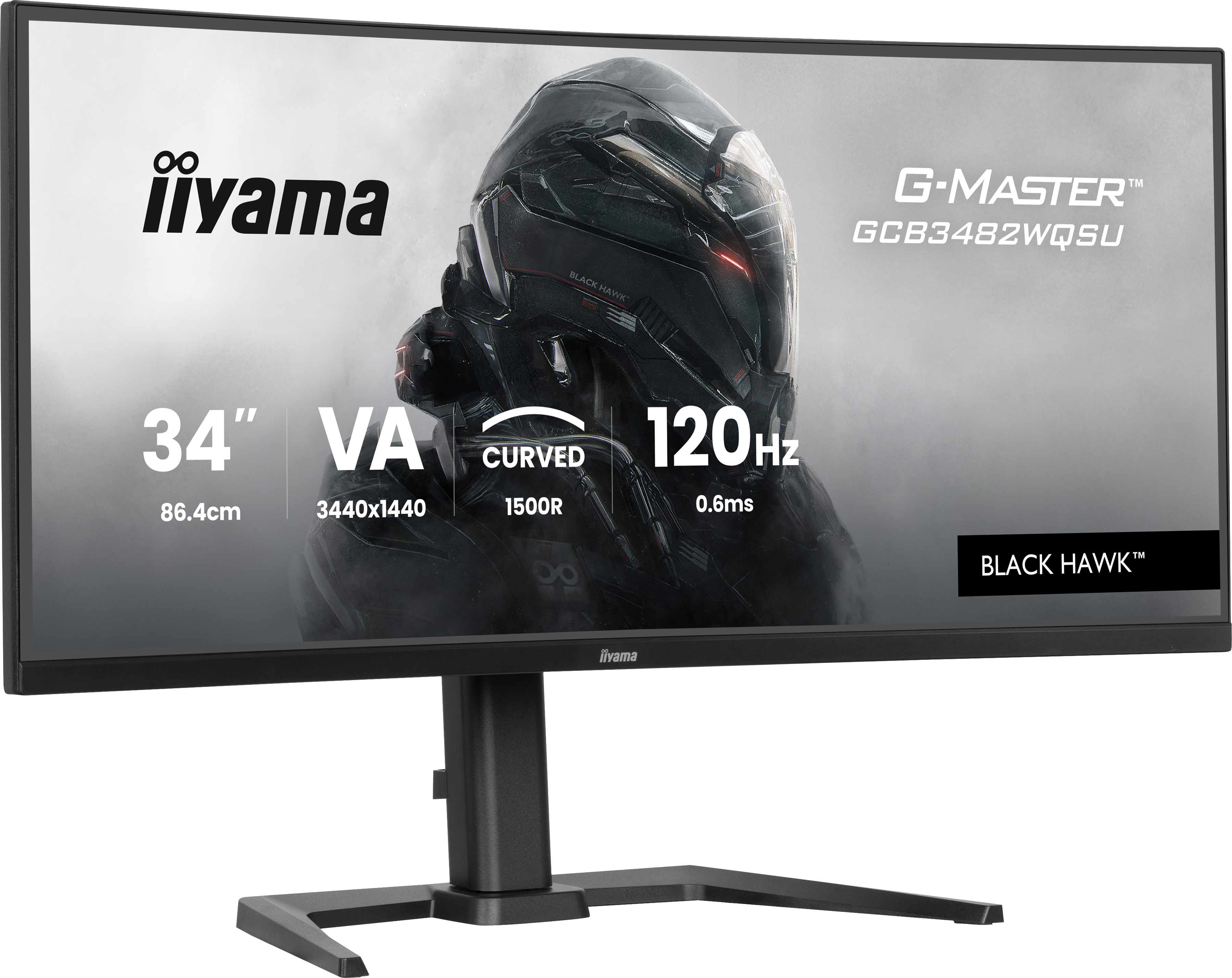 iiyama GCB3482WQSU-B1, 86,4 cm (34ʺ), 3440 x 1440 Pixel, UltraWide Quad HD, LED, 0,6 ms, Nero