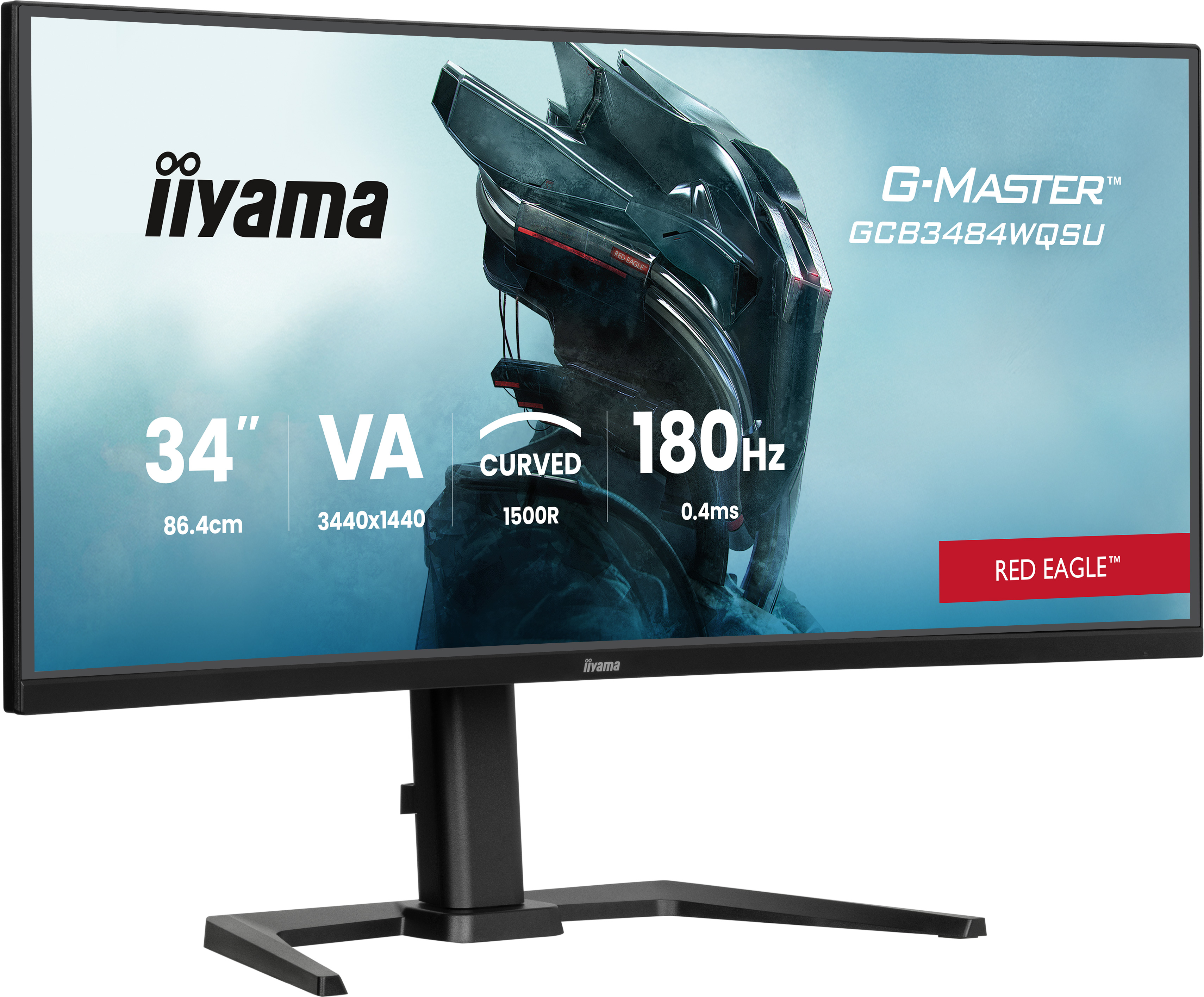 iiyama G-MASTER GCB3484WQSU-B1, 86,4 cm (34ʺ), 3440 x 1440 Pixel, UltraWide Quad HD, LED, 0,4 ms, Nero