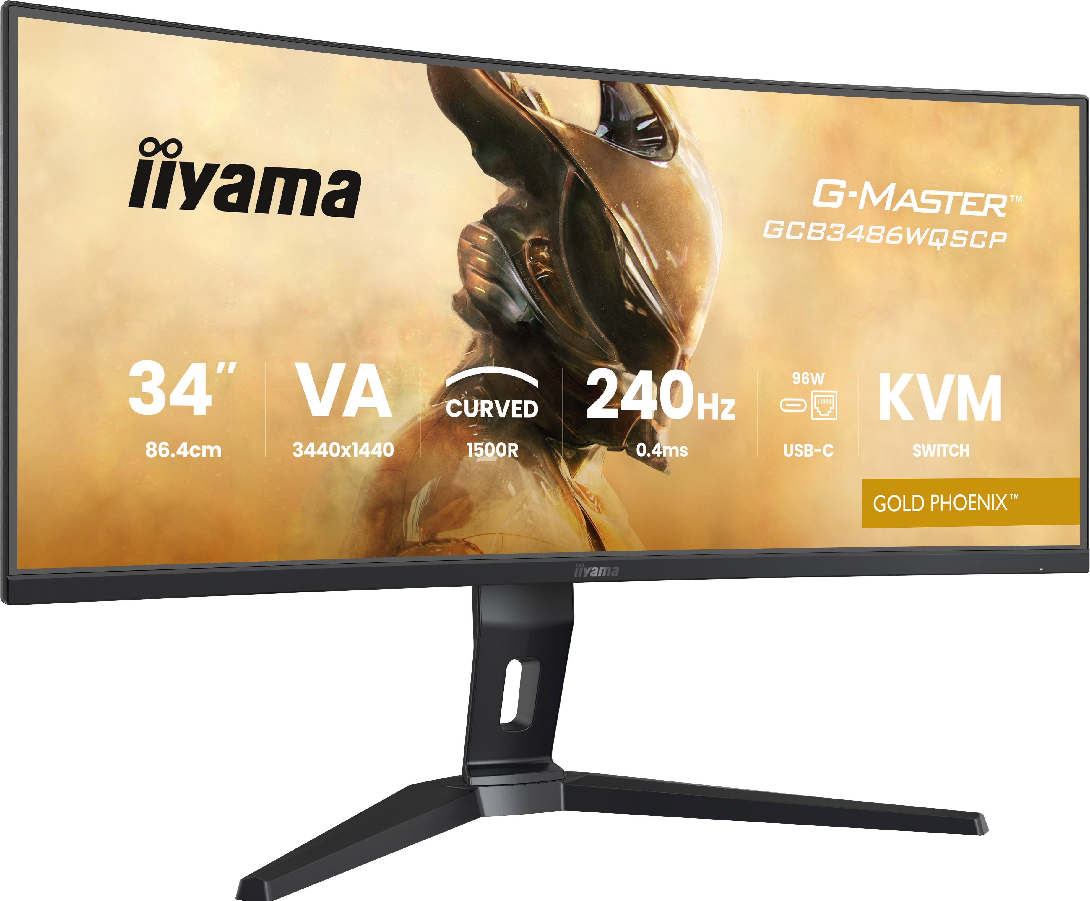 iiyama G-MASTER GCB3486WQSCP-B1, 86,4 cm (34ʺ), 3440 x 1440 Pixel, UltraWide Quad HD, 0,4 ms, Nero
