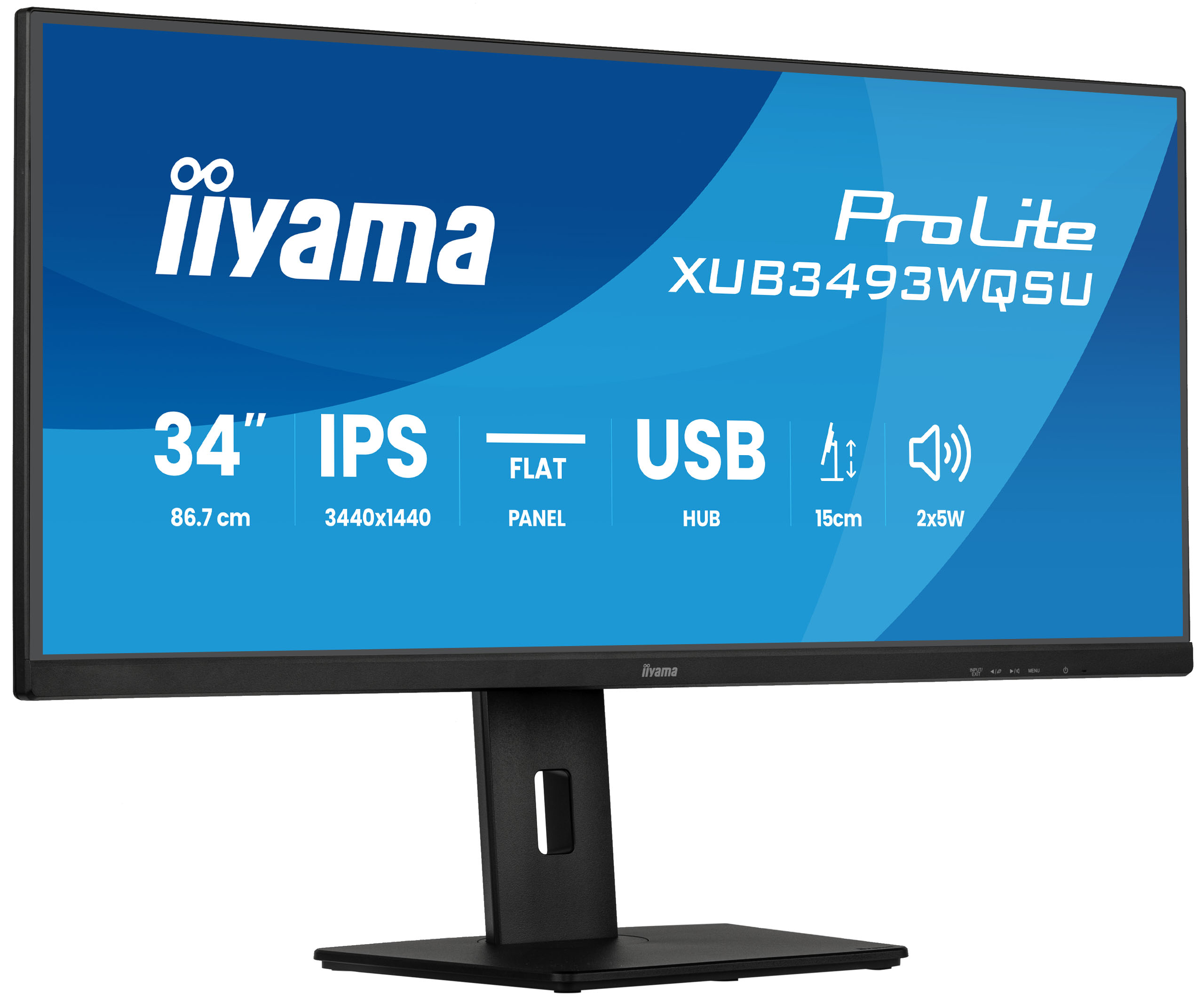 iiyama ProLite XUB3493WQSU-B6, 86,4 cm (34ʺ), 3440 x 1440 Pixel, UltraWide Quad HD, LED, 1 ms, Nero
