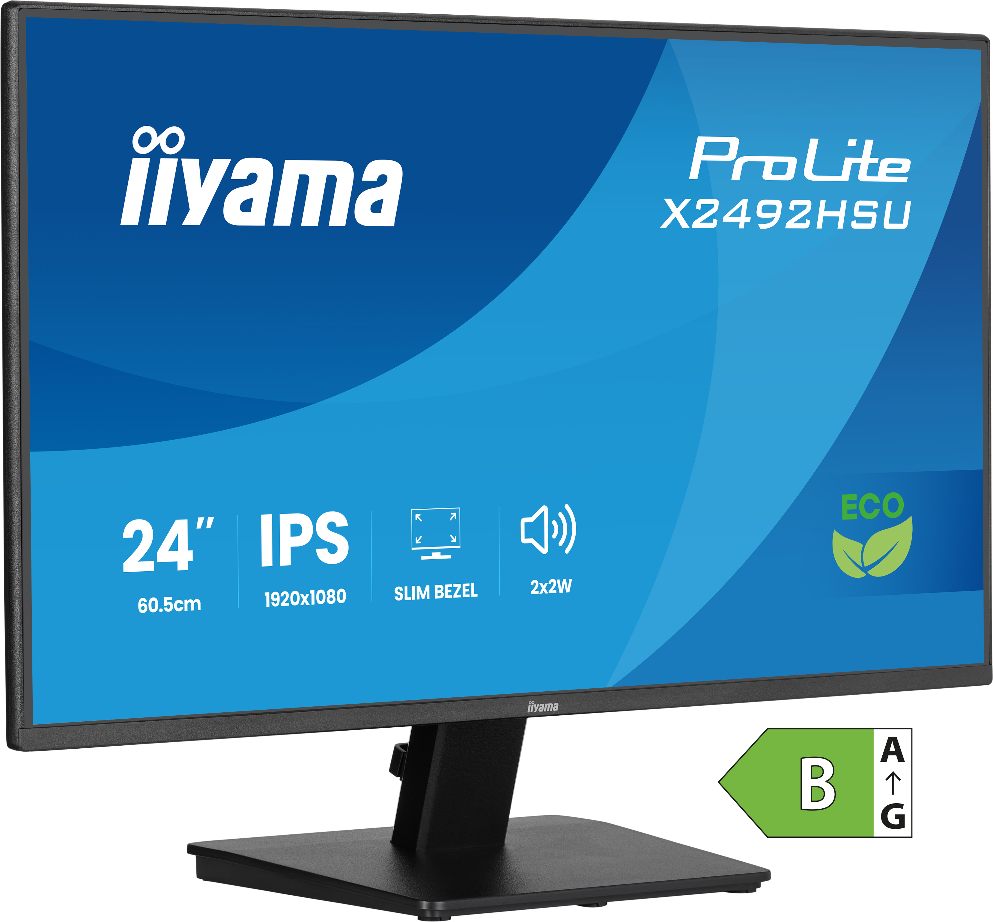 iiyama ProLite X2492HSU-B1, 61 cm (24ʺ), 1920 x 1080 Pixel, Full HD, LED, 3 ms, Nero