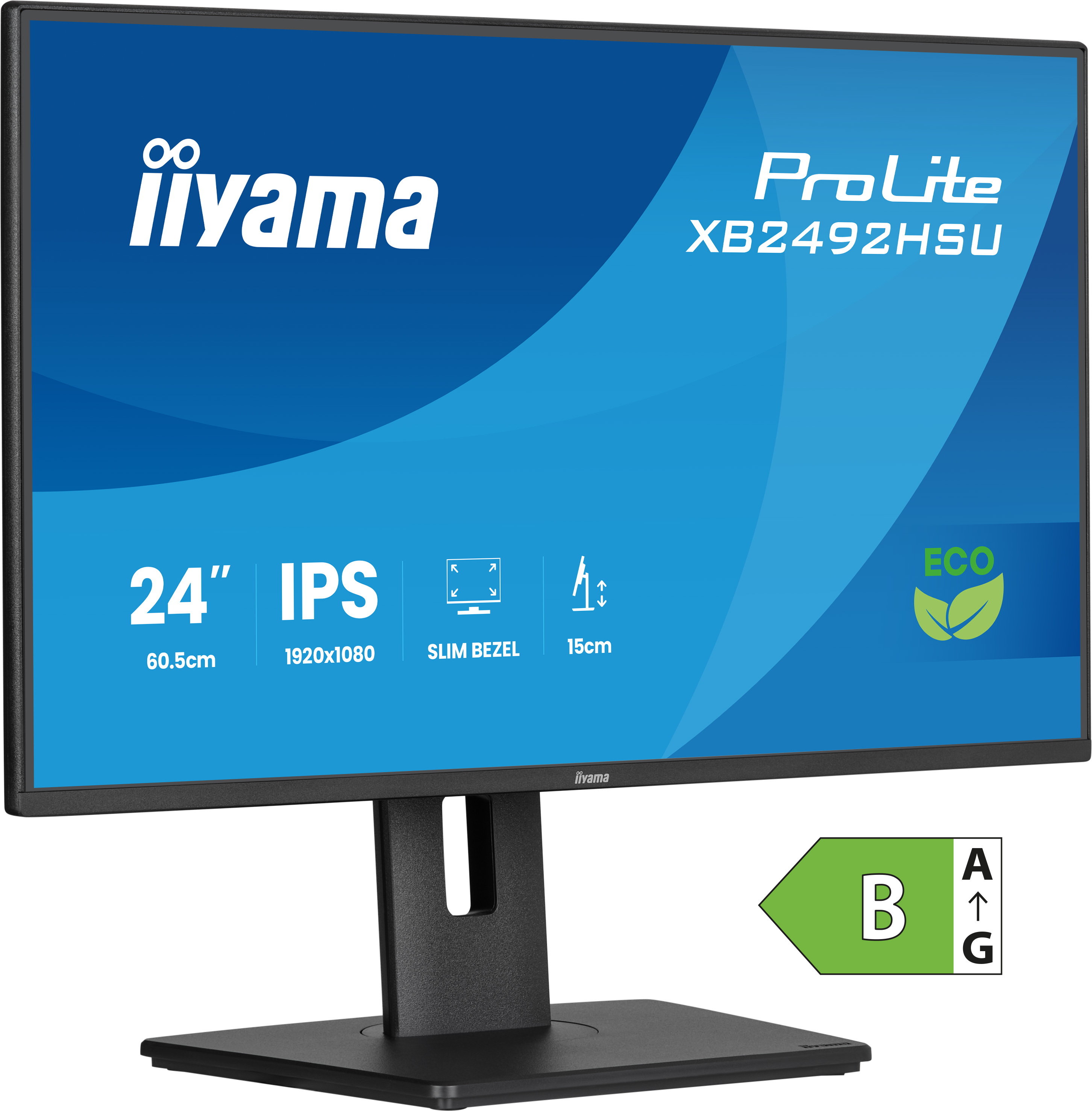 iiyama ProLite XB2492HSU-B1, 61 cm (24ʺ), 1920 x 1080 Pixel, Full HD, LED, 3 ms, Nero