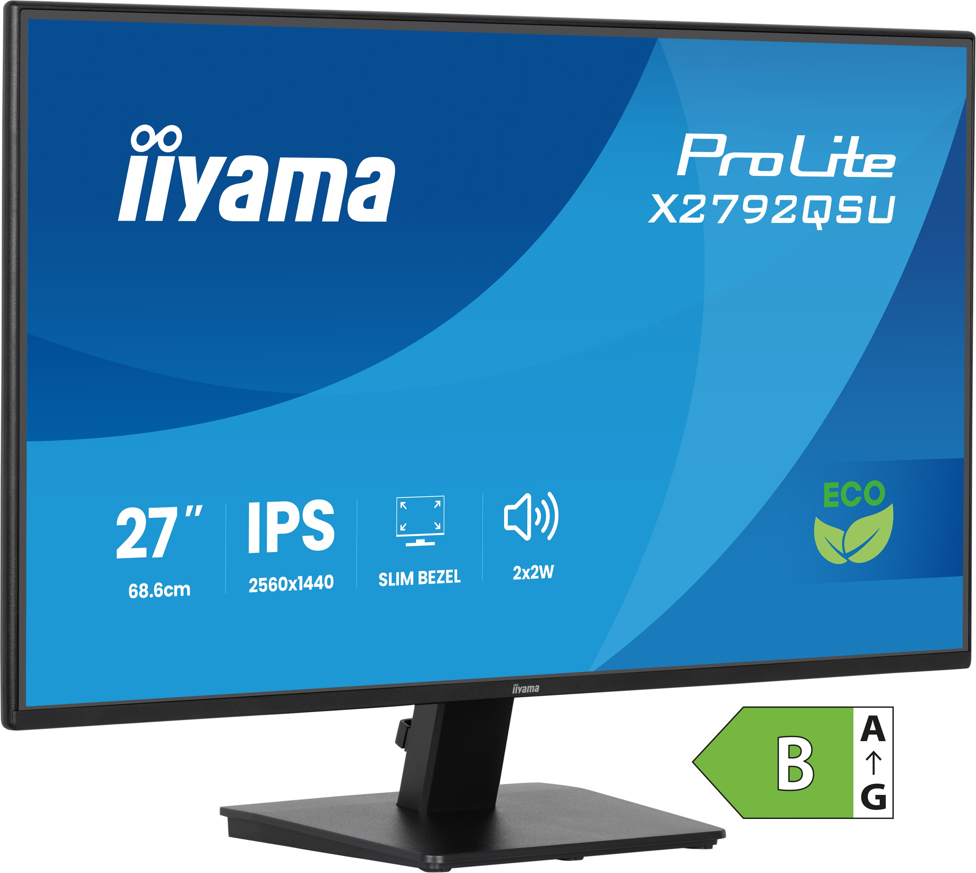 iiyama ProLite X2792QSU-B1, 68,6 cm (27ʺ), 2560 x 1440 Pixel, Quad HD, LED, 3 ms, Nero