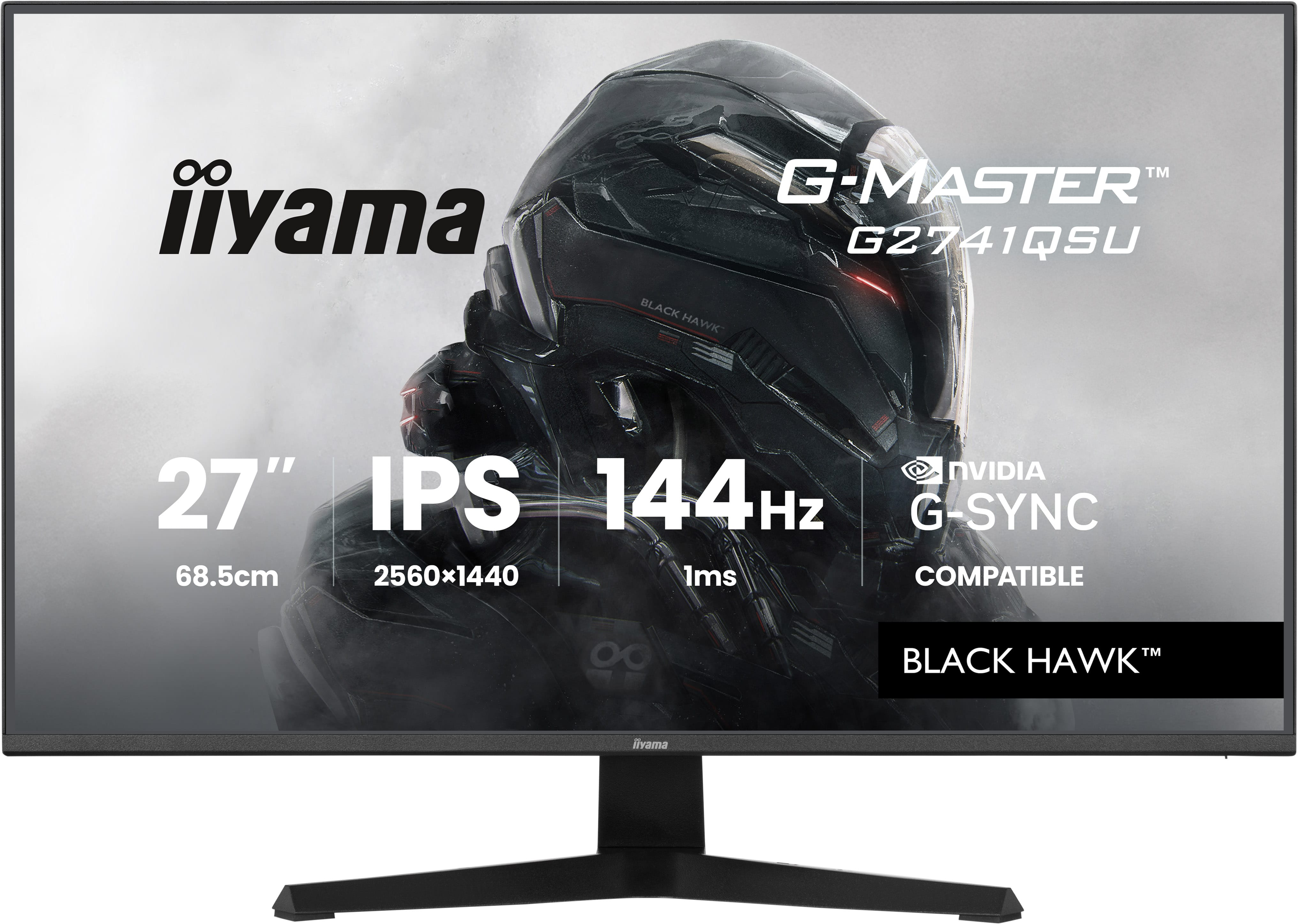 iiyama G-MASTER G2741QSU-B1, 68,6 cm (27ʺ), 2560 x 1440 Pixel, 4K Ultra HD, QLED, 1 ms, Nero