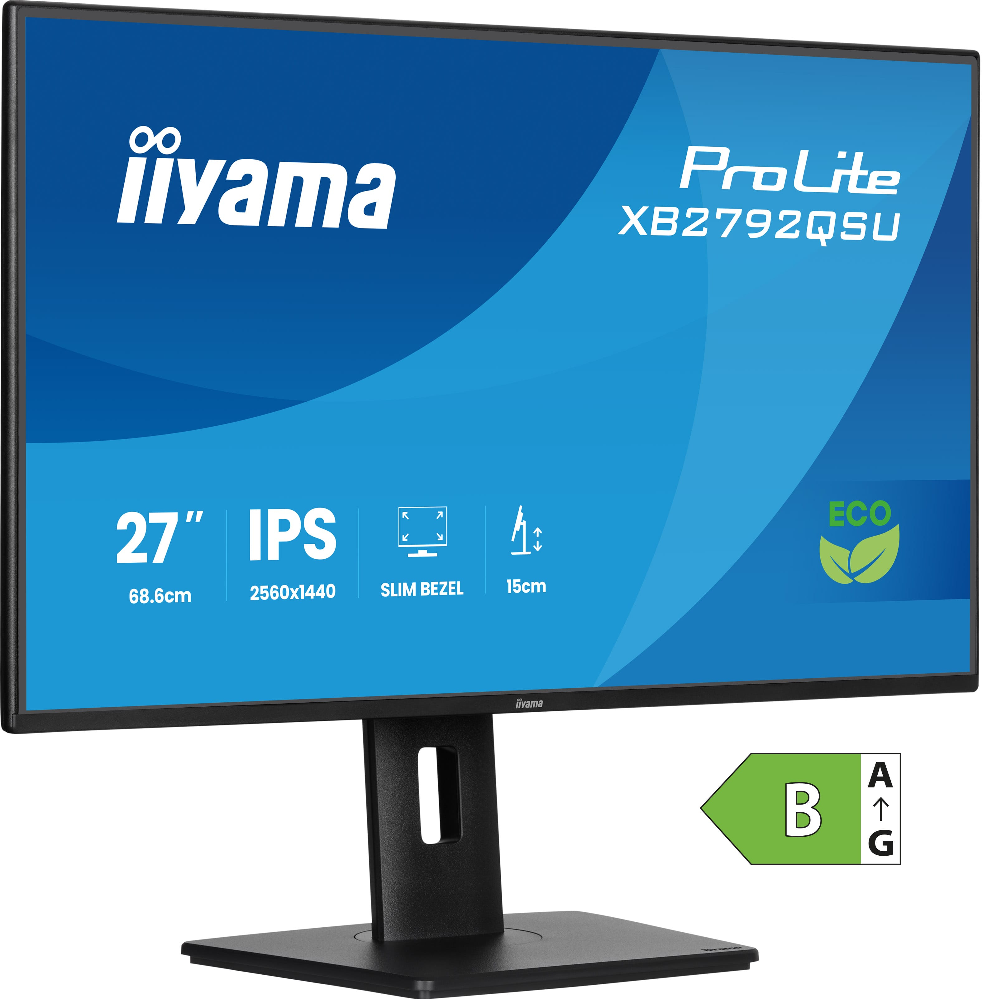iiyama ProLite XB2792QSU-B1, 68,6 cm (27ʺ), 2560 x 1440 Pixel, Quad HD, LED, 3 ms, Nero