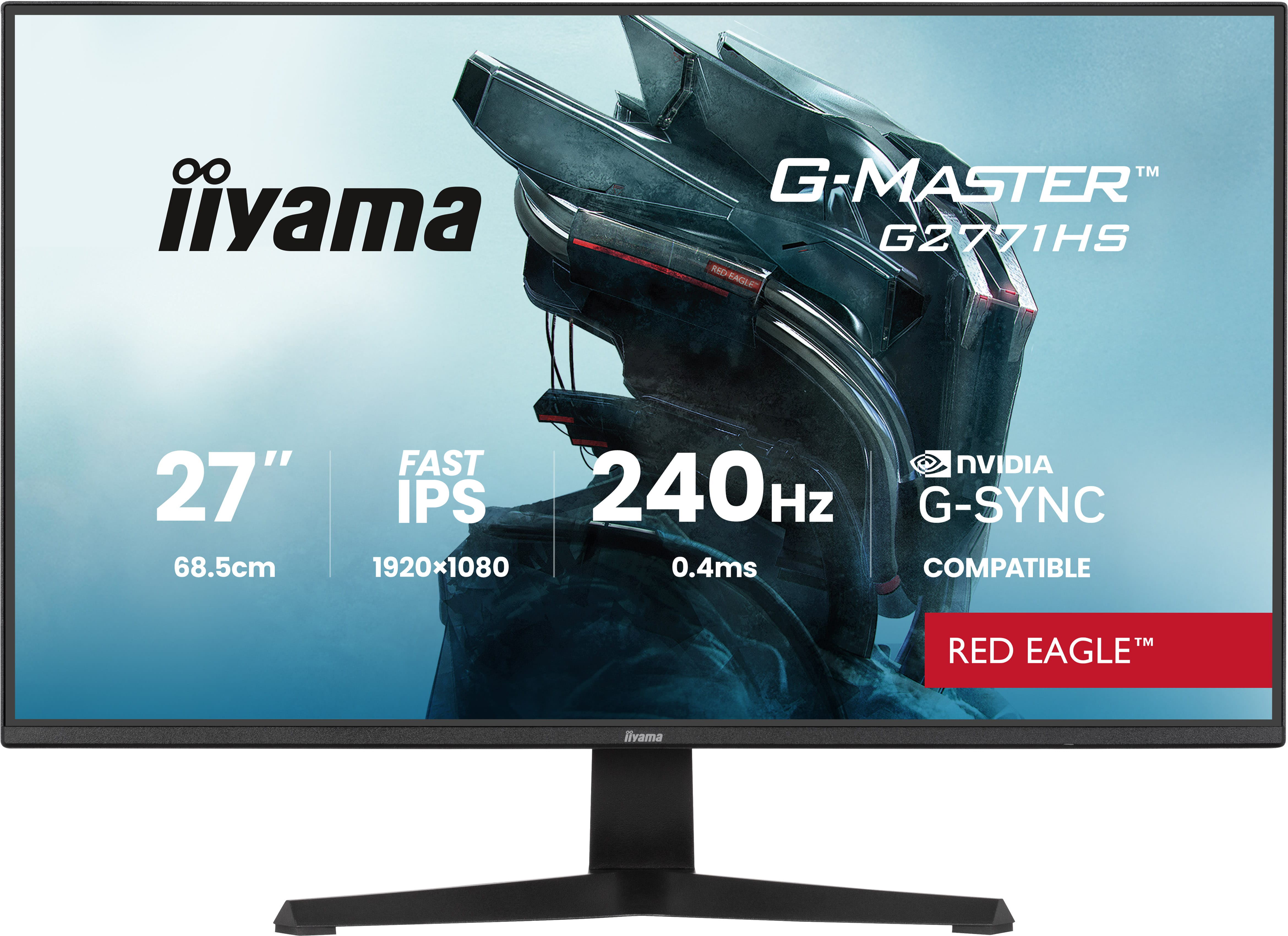 iiyama G-MASTER G2771HS-B1, 68,6 cm (27ʺ), 1920 x 1080 Pixel, Full HD, 0,4 ms, Nero