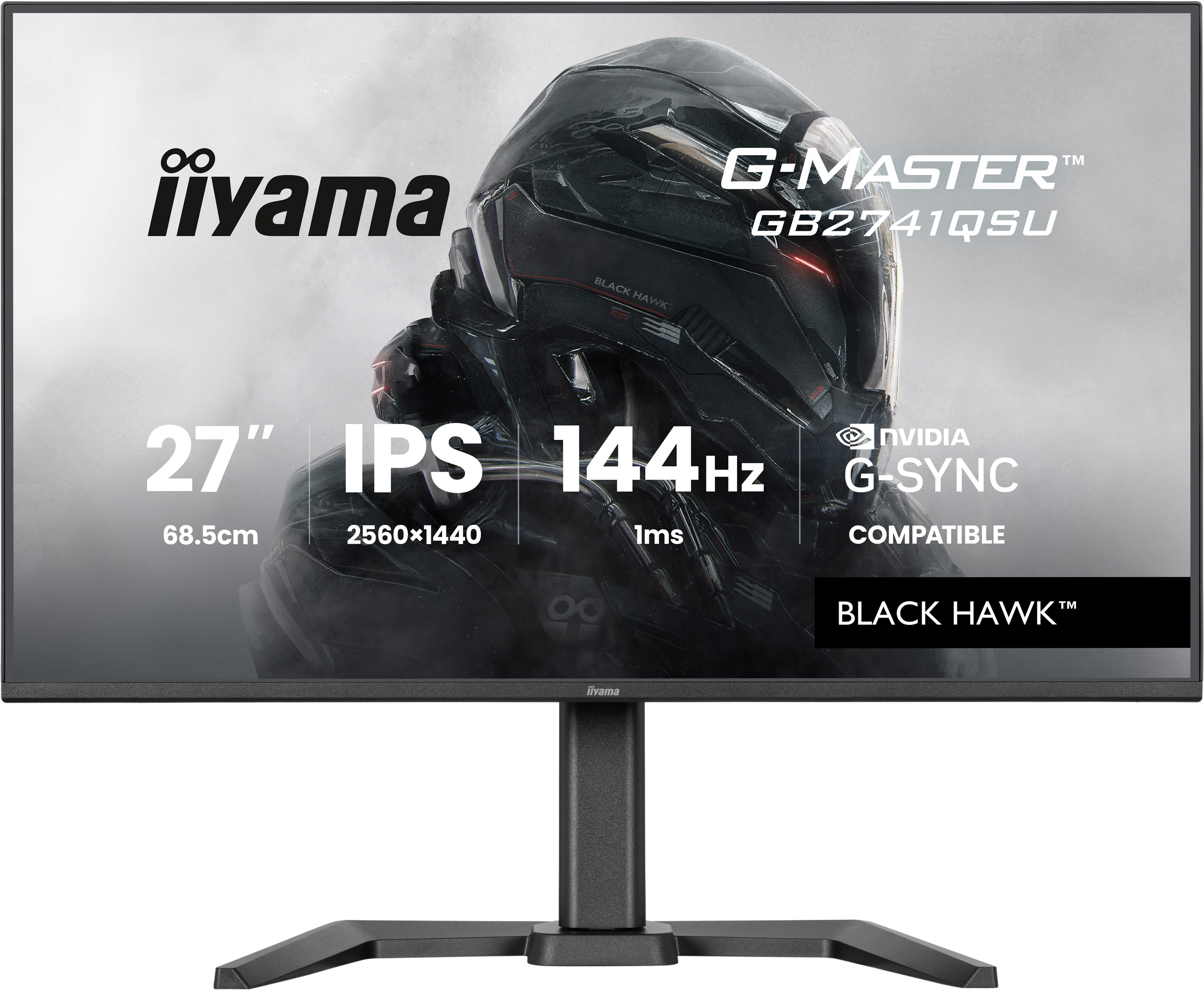 iiyama G-MASTER GB2741QSU-B1, 68,6 cm (27ʺ), 2560 x 1440 Pixel, 4K Ultra HD, LED, 1 ms, Nero