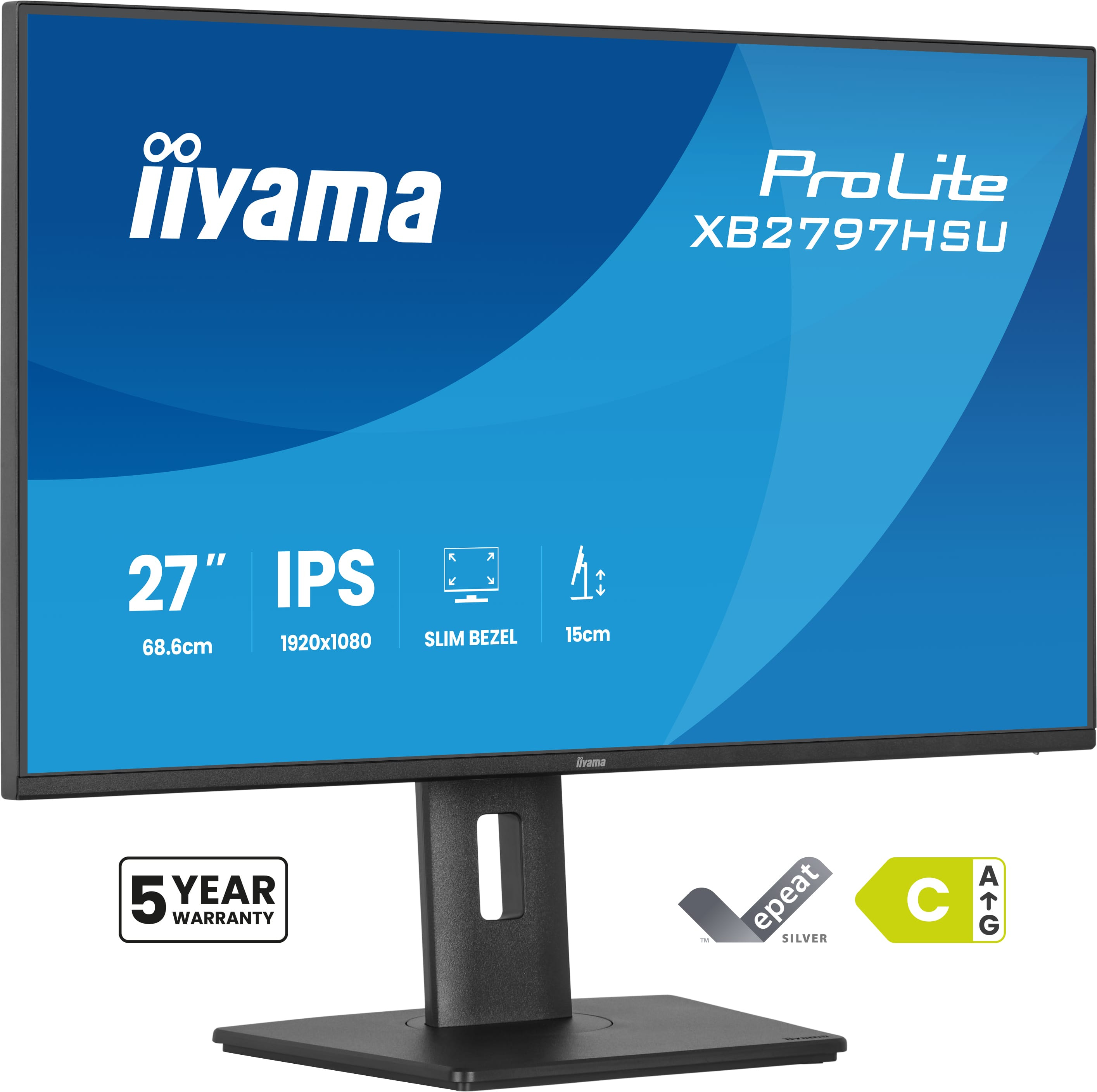 iiyama ProLite XB2797HSU-B1, 68,6 cm (27ʺ), 1920 x 1080 Pixel, Full HD, LED, 4 ms, Nero