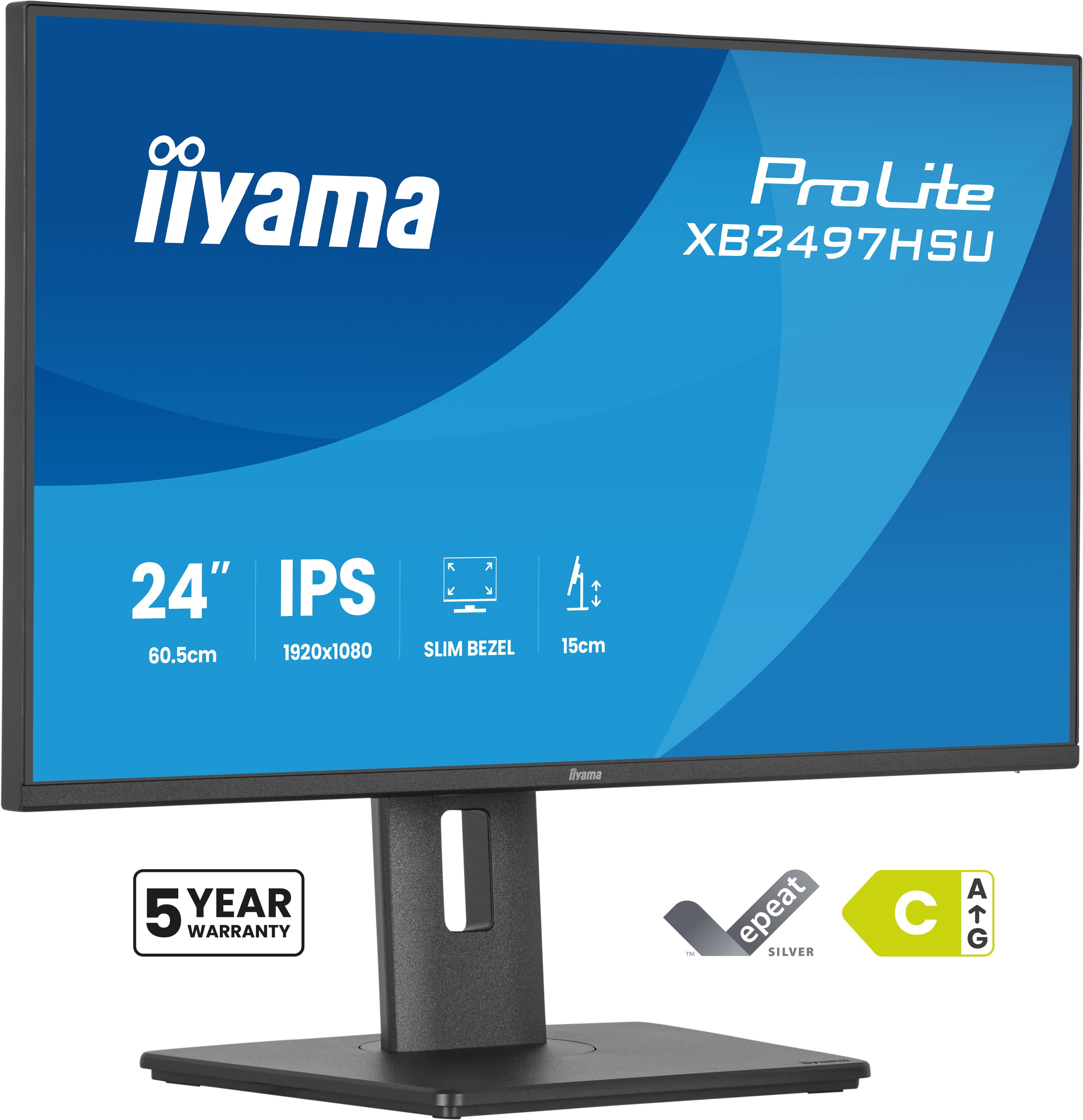 iiyama ProLite XB2497HSU-B1, 60,5 cm (23.8ʺ), 1920 x 1080 Pixel, Full HD, LED, 4 ms, Nero