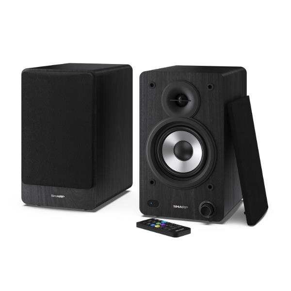 Sharp Bookshelf Speakers, 2-vie, 2.0 canali, Con cavo e senza cavo, 60 W, Nero
