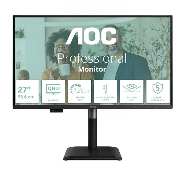 AOC Q27P4CV, 68,6 cm (27?), 2560 x 1440 Pixel, Quad HD, LED, 4 ms, Nero