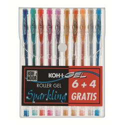 KOH-I-NOOR GEL SPARKLING - Penna a sfera - inchiostro gel - 0.7 mm (pacchetto di 10)