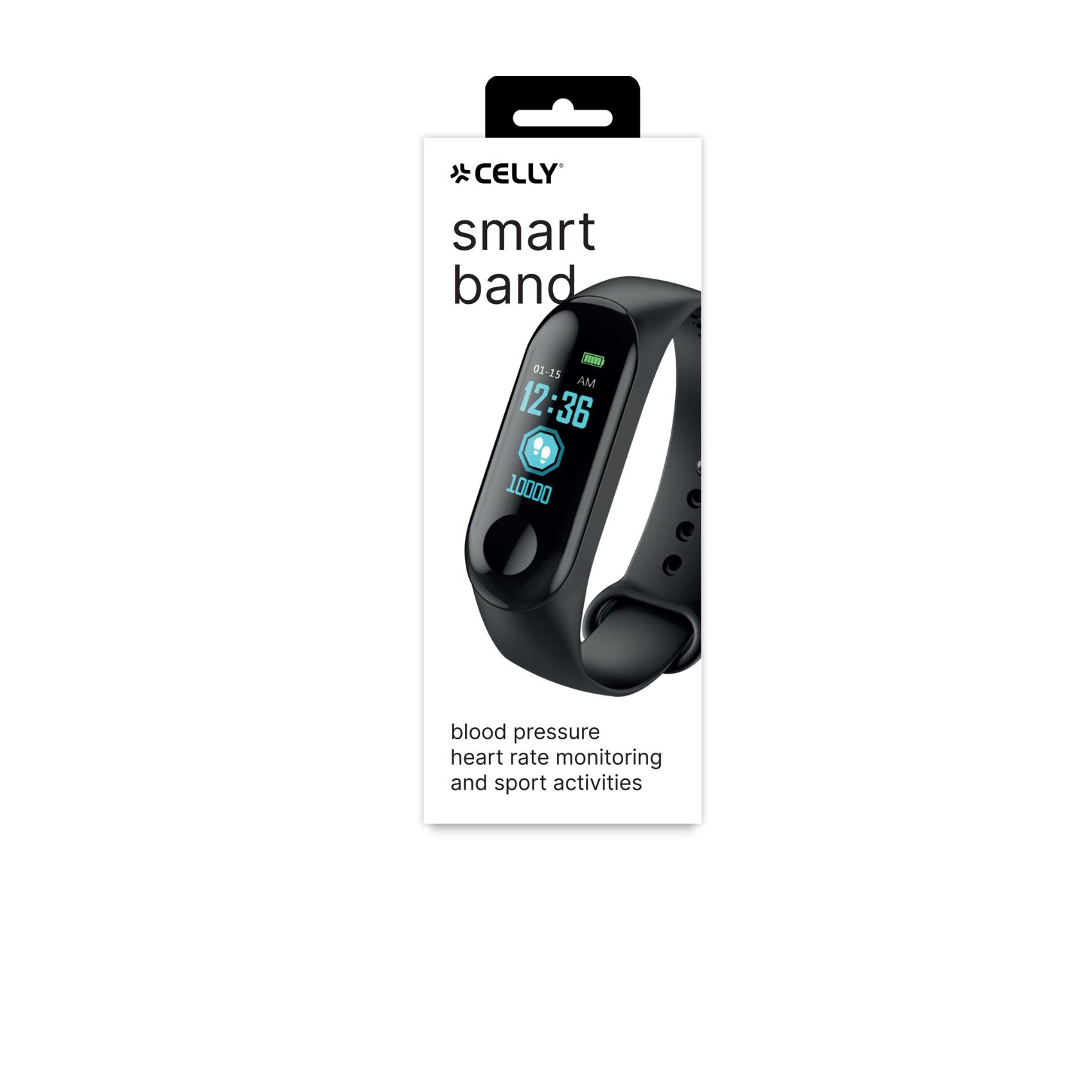 Celly TRAINERBAND - Nero - sistema di monitoraggio attività con cinturino - silicone - nero - schermo 0.96" - 18.5 g