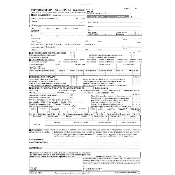 Buffetti - Report di controllo dell'efficienza energetica - 310 x 210 mm - tripla