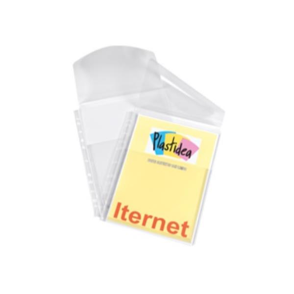 Iternet Plastidea - Cartelletta portadocumenti - espandibile - per A4 - trasparente (pacchetto di 10)