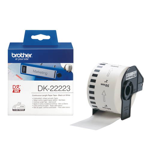 Brother DK-22223 - Carta - nero su bianco - rotolo (5 cm x 30,5 m) 1 rotoli Etichette a modulo continuo - per Brother QL-1050, 1060, 1110, 500, 550, 560, 570, 580, 600, 650, 700, 710, 820
