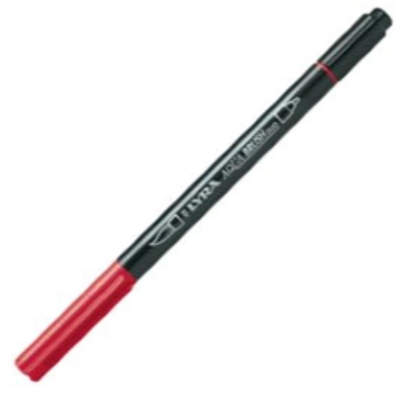 Lyra Aqua Brush Duo - Combinazione pennello e penna con punta in fibra - rosso pompei - inchiostro base acqua - 2 mm / 4 mm - fine / brush