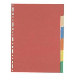 Favorit Neutre - Divisorio - 6 parti - per A4 - con schede - colori assortiti
