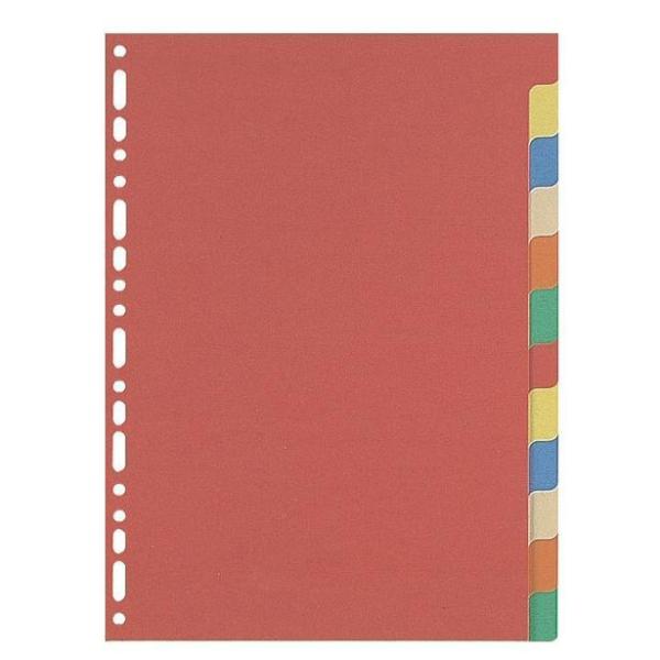 Favorit - Divisorio - 12 parti - per A4 - con schede - colori assortiti
