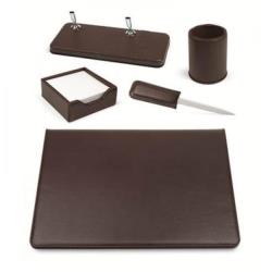 NIJI - Set di accessori per scrivania - 5 pezzi - marrone