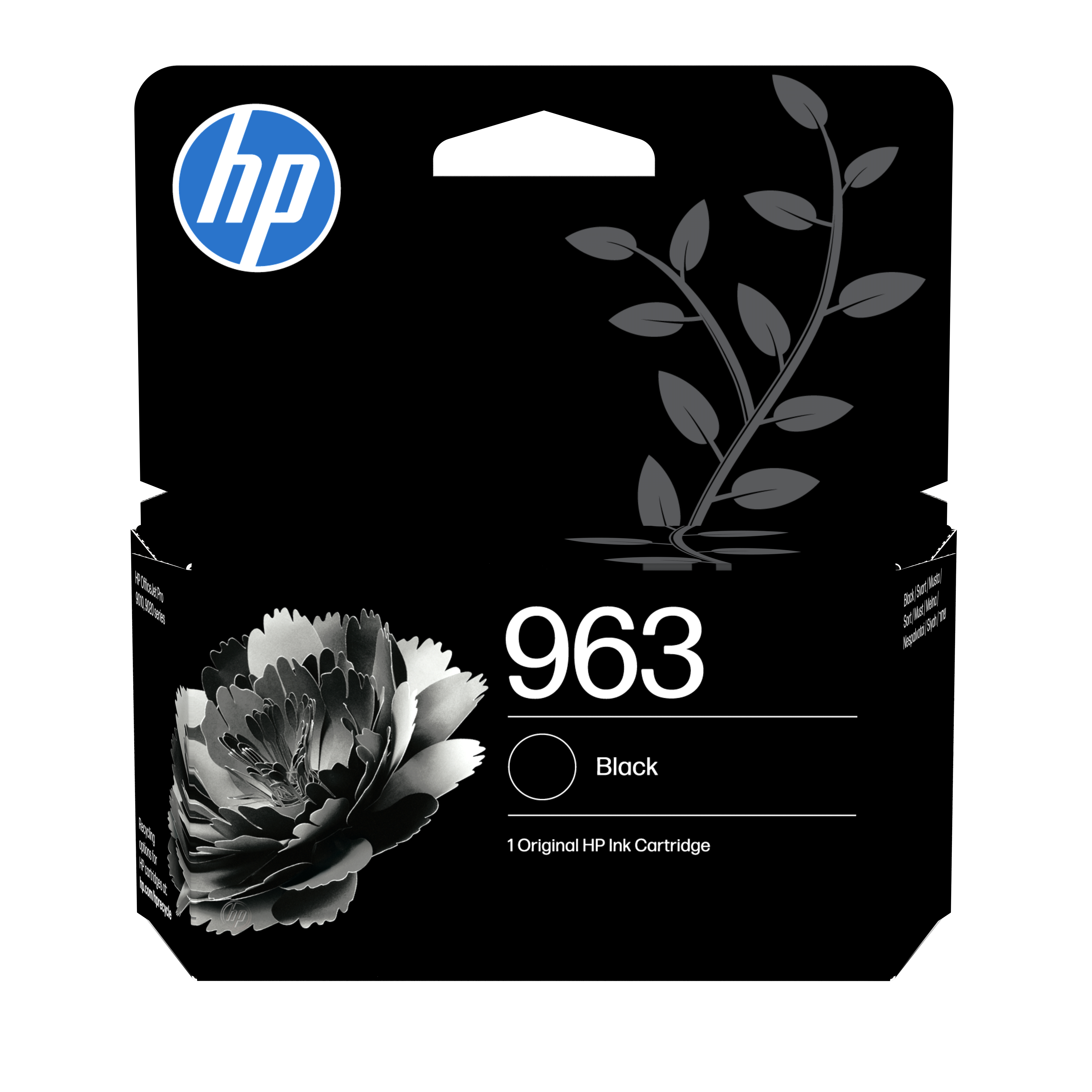 HP 963 - 24.09 ml - nero - originale - Officejet - cartuccia d'inchiostro - per Officejet Pro 9010, 9012, 9014, 9015, 9016, 9019, 9020, 9022, 9025
