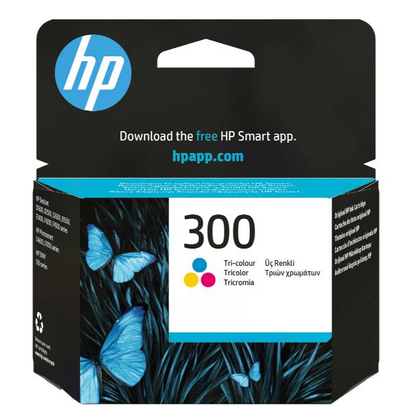 HP 300 - 4 ml - colore (ciano, magenta, giallo) - originale - cartuccia d'inchiostro - per Deskjet F2430, F2483, F2488, F4213, F4435; ENVY 100 D410, 11X D411, 120; Photosmart C4685