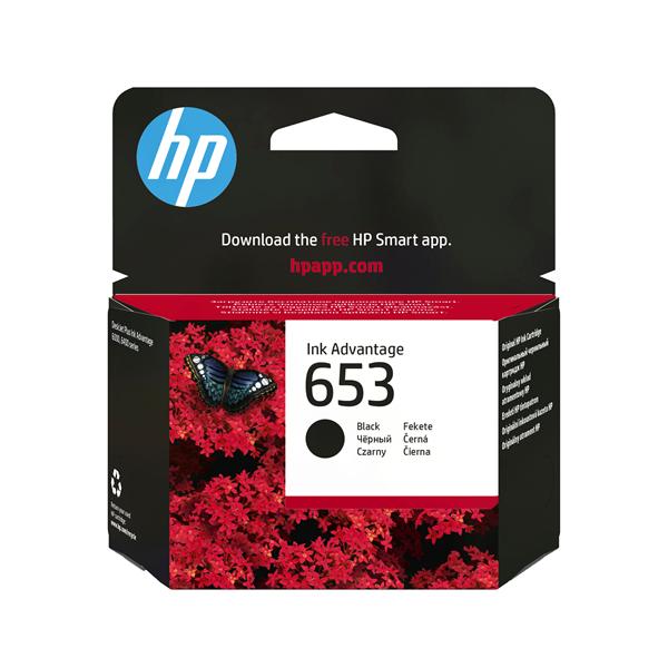 HP 653 - 6 ml - nero - originale - Ink Advantage - cartuccia d'inchiostro - per DeskJet Plus Ink Advantage 6075, Ink Advantage 6475, Ink Advantage 6475 All-in-On
