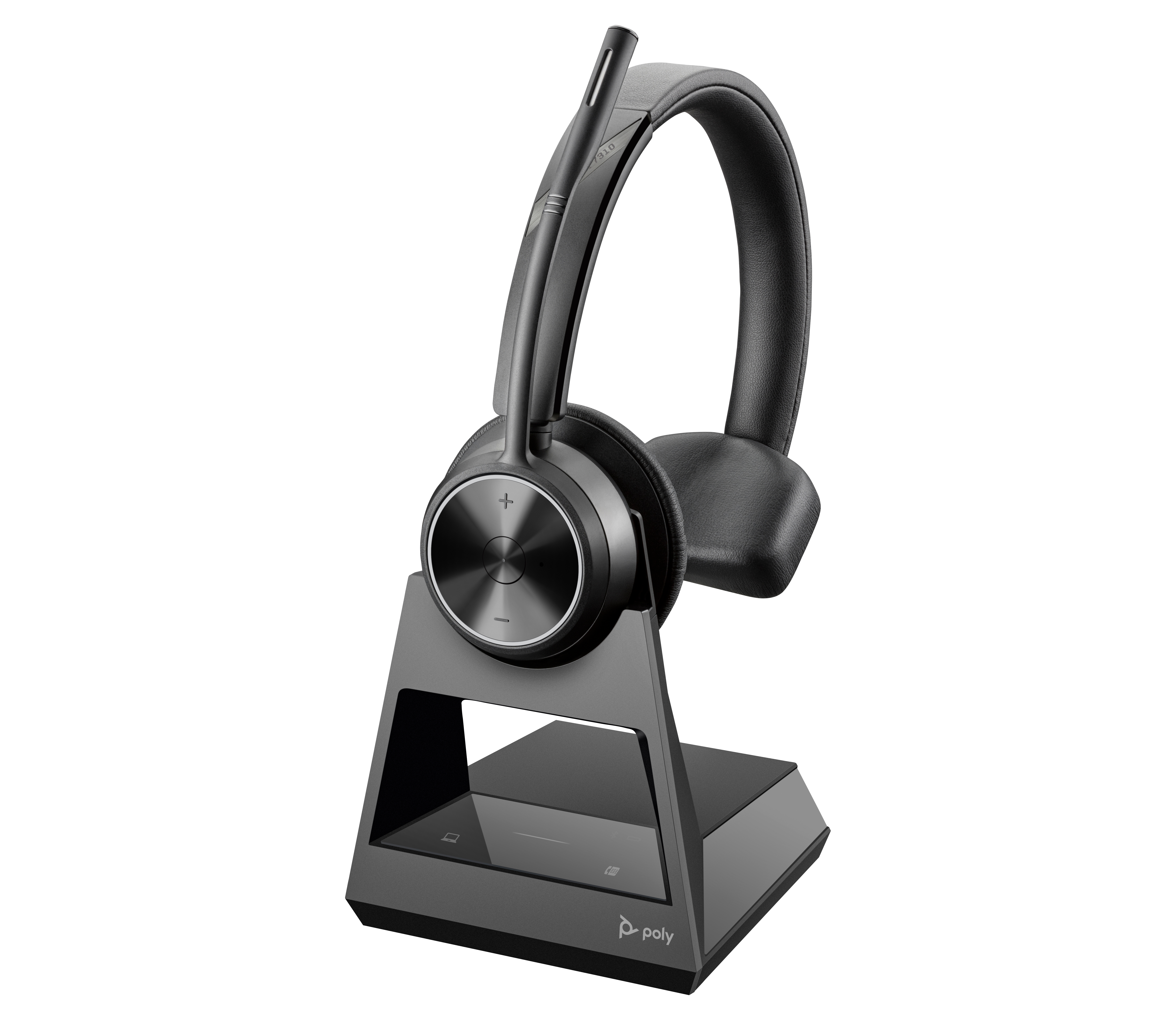 Poly Savi 7310 Office - Savi 7300 series - cuffie con microfono - over ear - DECT - senza fili - eliminazione rumore attivata - nero